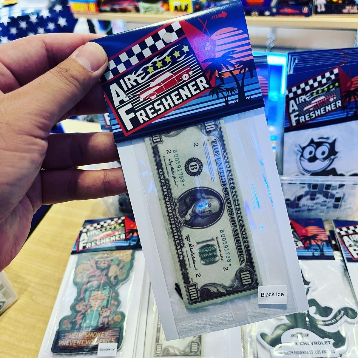 ブラックアイスの香り】エアーフレッシュナー/100ドル札 | アメリカン