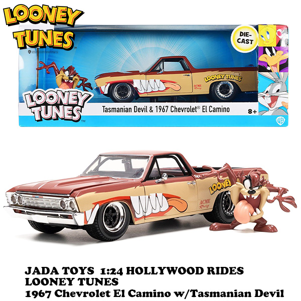 1:24 LOONEY TUNES 1957 CHEVY EL CAMINO w/ TASMA 1:24 LOONEY TUNES 1957 CHEVY EL CAMINO w/ TASMA
