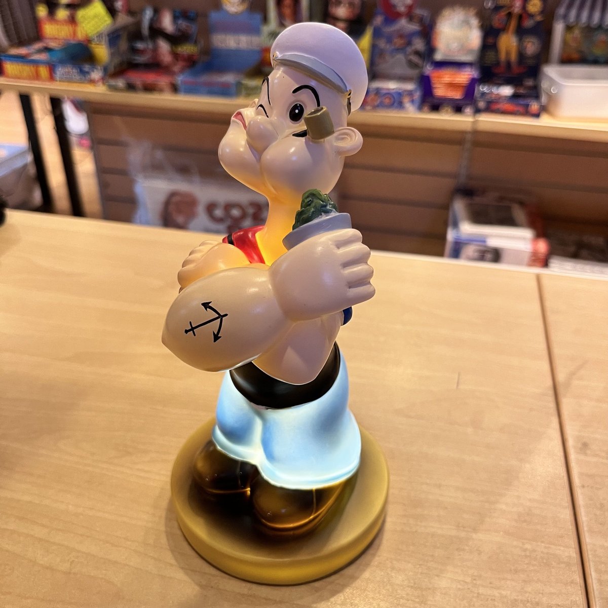 ヴィンテージ 希少 ポパイ POPEYE スタンドライト 当時物 陶器 電気