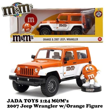 1:24 M&M'S 2007 JEEP WRANGLER w/ ORANGE FIGURE