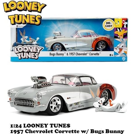 1:24 LOONEY TUNES 1957 CHEVY CORVETTE w/ BUGS BUNNY