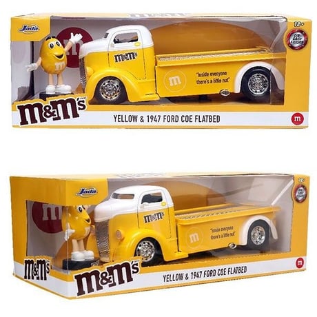 1:24 M&M'S 1947 FORD COE FLATBED w/YELLOW FIGURE