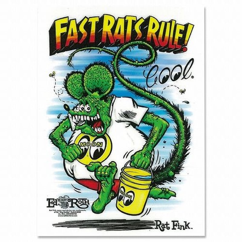 Rat Fink x MOON Fast Rat Rule ステッカー | アメリカン雑貨LA