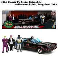 1:24 1966 CLASSIC TV Series BATMOBILE W/4 FIGURES