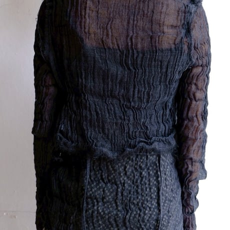wool linen gawze cardigan