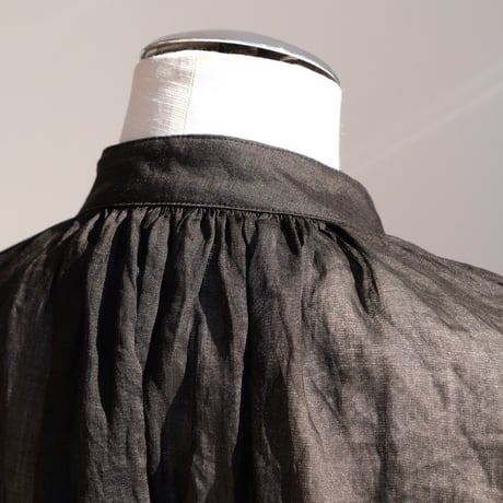 ramie sheer pin tuck blouse