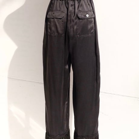 fringe silk pants