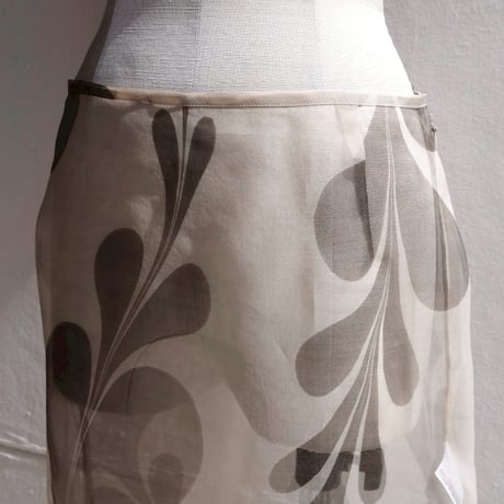 suminagashi silk skirt
