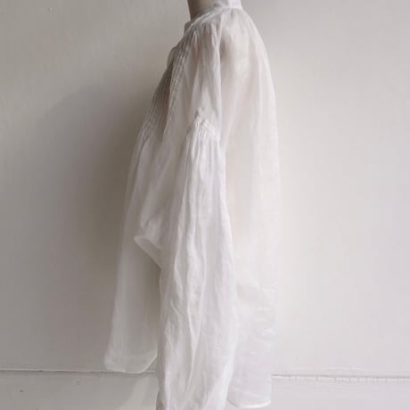 ramie sheer pin tuck blouse