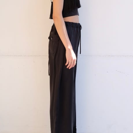 fringe silk pants