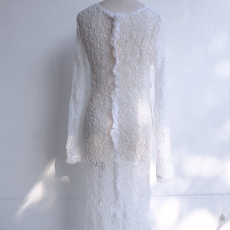 stretch lace frill dress