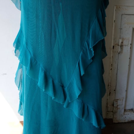 cotton mesh frill dress