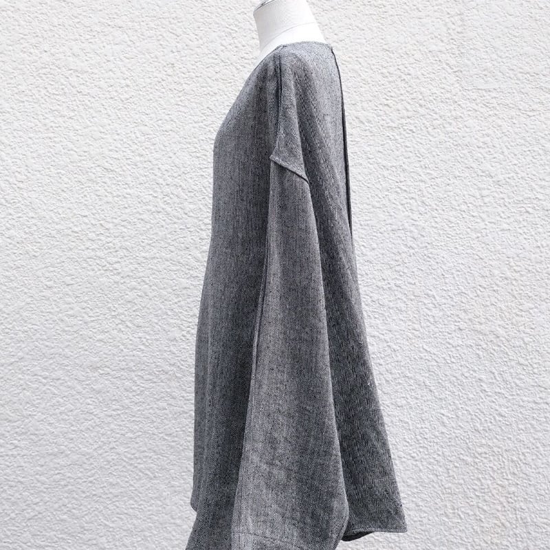 silk nep linen top | ERiKOKATORi