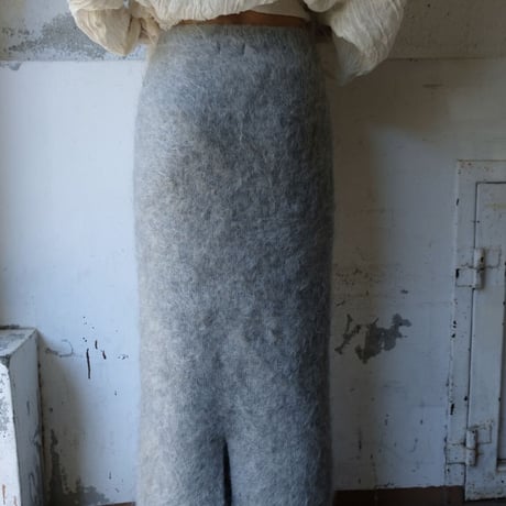 kid mohair knit skirt