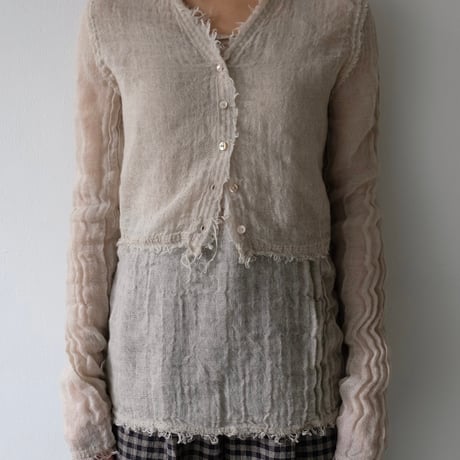 wool linen gawze cardigan