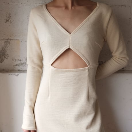 wool sweat cutout dress