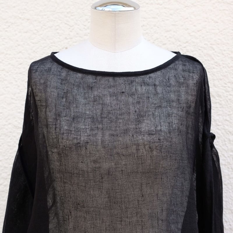 linen gawze see-through l/s-t | ERiKOKATORi