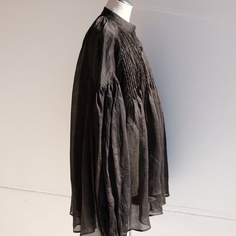 ramie sheer pin tuck blouse
