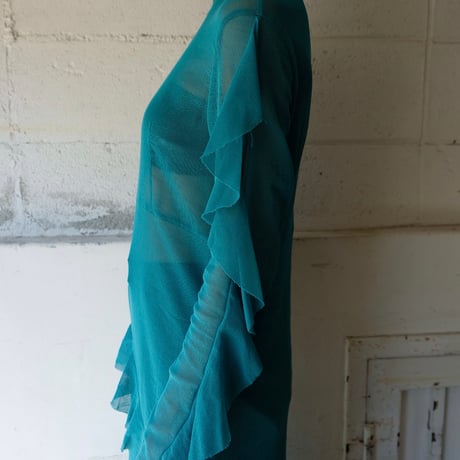 cotton mesh frill dress