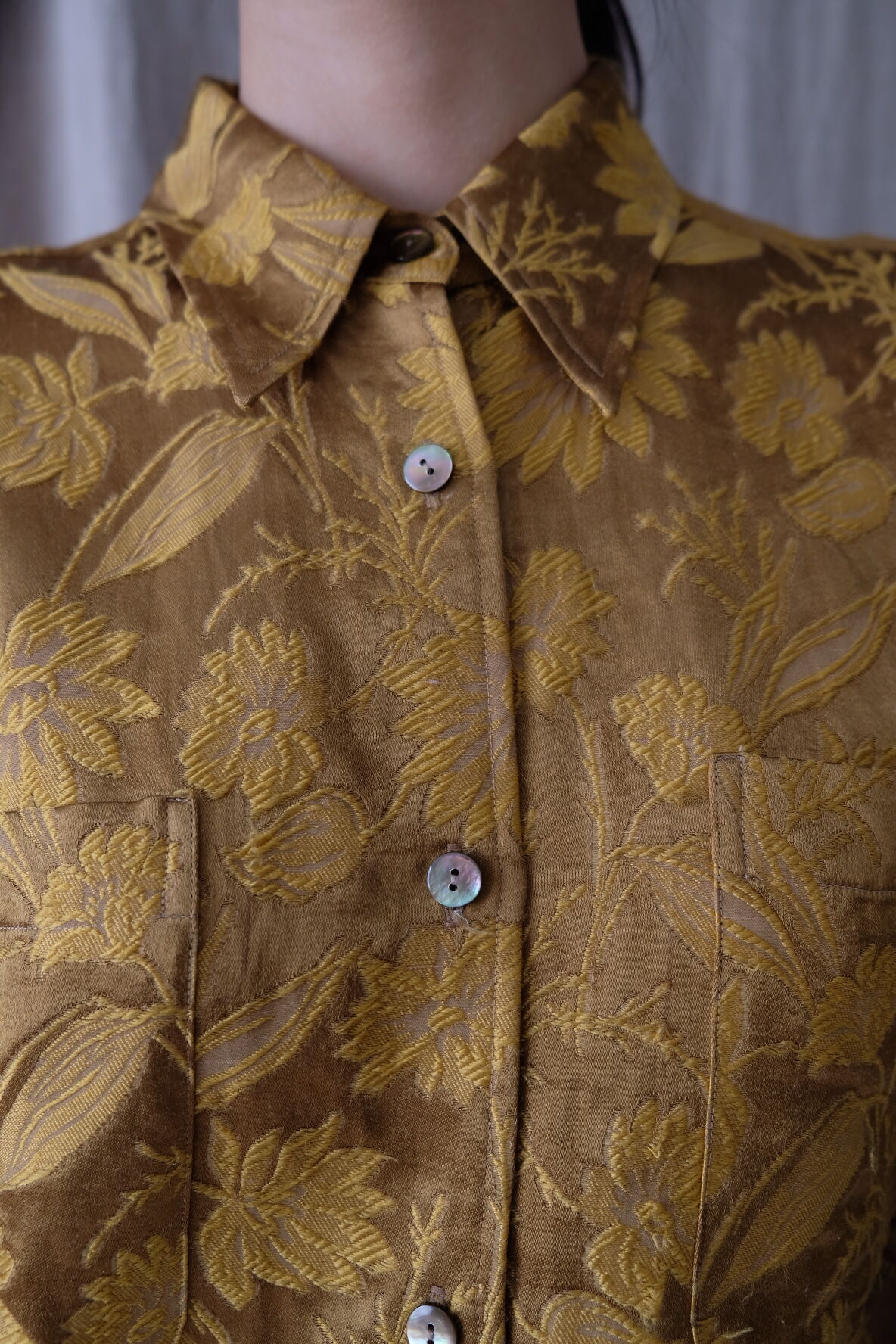 flower jaquard standard shirts | ERiKOKATORi