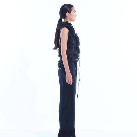 fringe silk pants