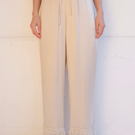 fringe silk pants