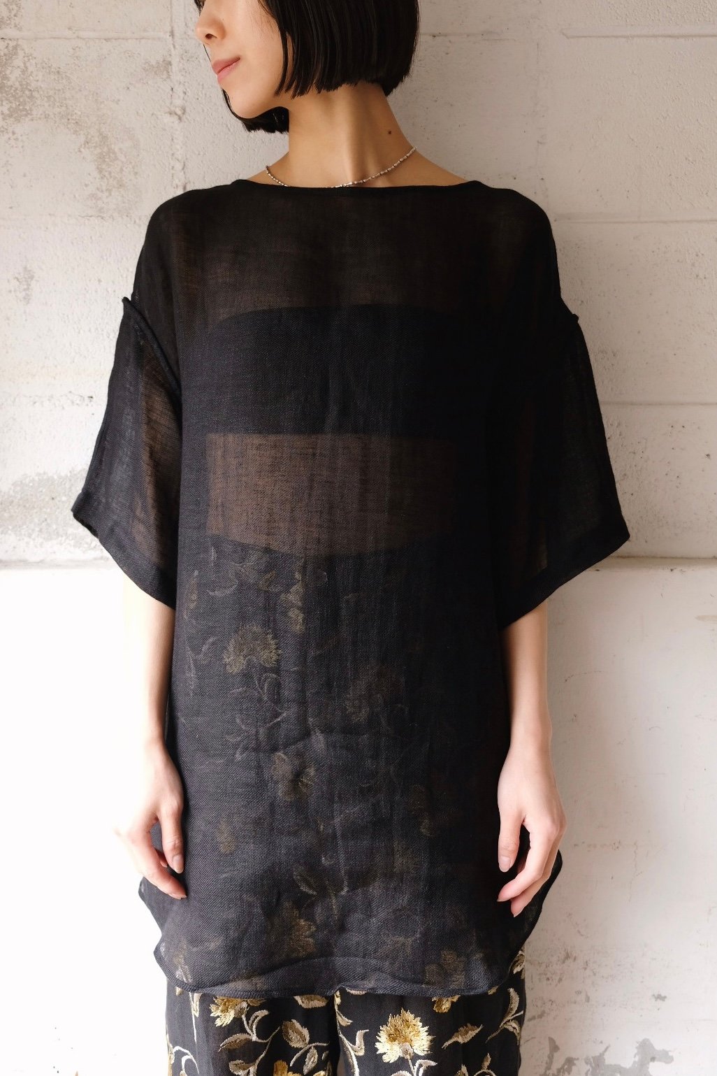 linen gawze T-shirt | ERiKOKATORi linen gawze T-shirt | ERiKOKATORi