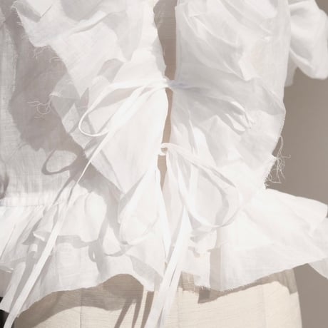 ramie sheer frill vest