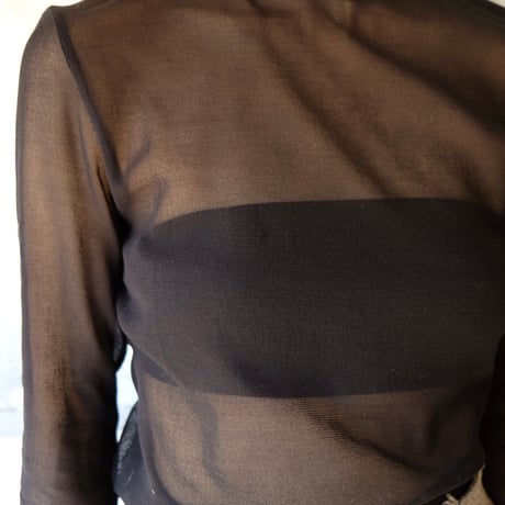 cotton mesh turtle neck top