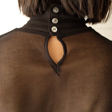 cotton mesh turtle neck top