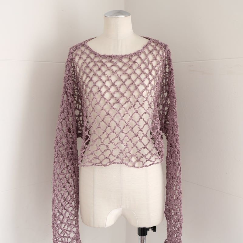 試着のみ★ CONSTRUCTIVE KNIT TOP Knitted top with a zig-zag pattern - Green | SCAYLE