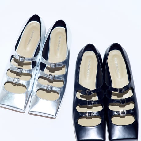 strap square flat shoes