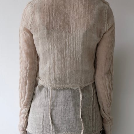 wool linen gawze cardigan