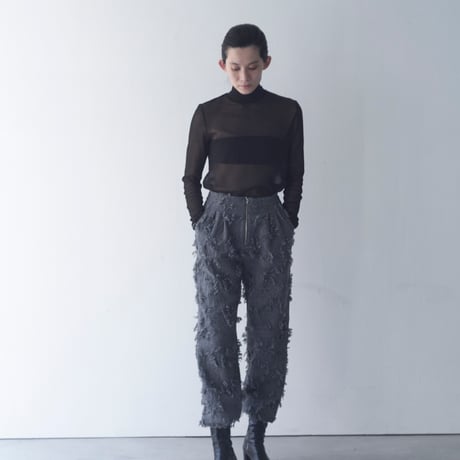 cotton mesh turtle neck top