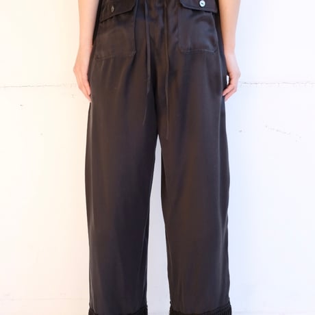 fringe silk pants