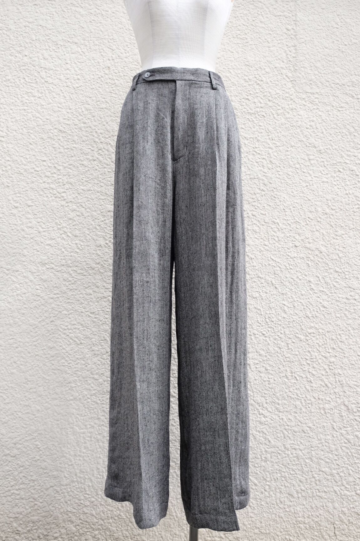 silk nep linen wide pants