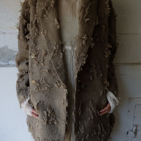 ripped wool w jacket