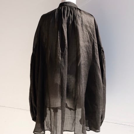 ramie sheer pin tuck blouse