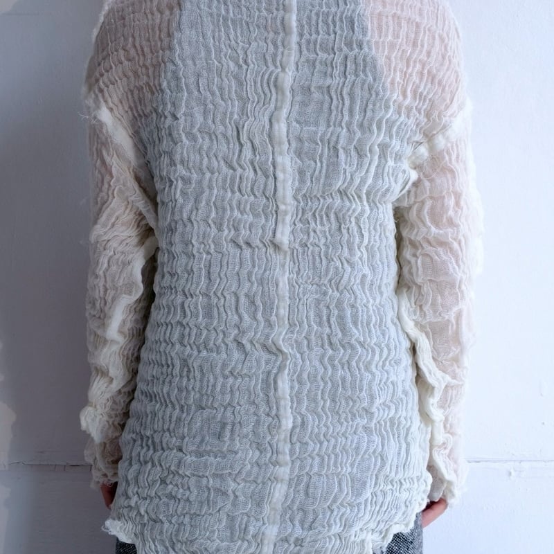 wool linen gawze top | ERiKOKATORi