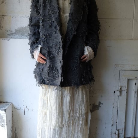 ripped wool w jacket