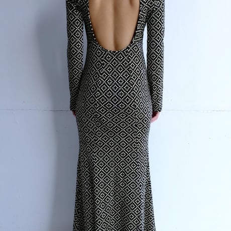 pomor velor backless dress