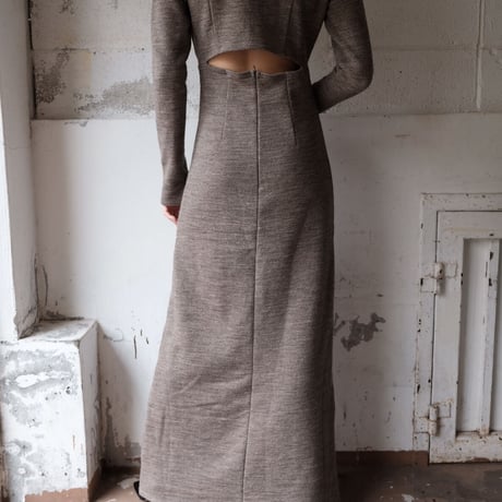wool sweat cutout dress