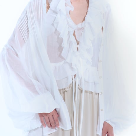 ramie sheer frill vest