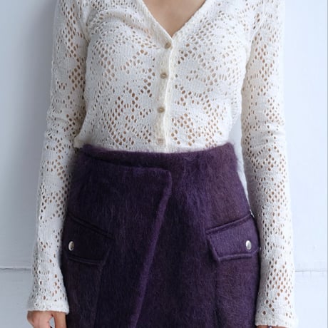 flower wool cardigan