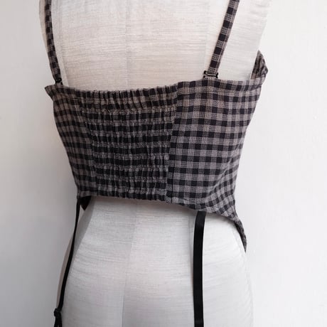 check cotton bustier
