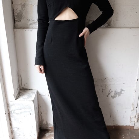 wool sweat cutout dress
