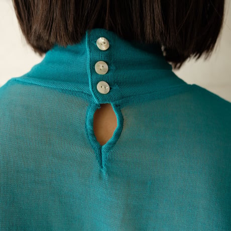 cotton mesh turtle neck top