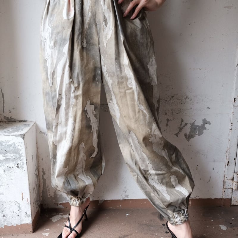 エリコカトリ　ジャンプスーツ suminagashi cotton harem jumpsuit | ERiKOKATORi