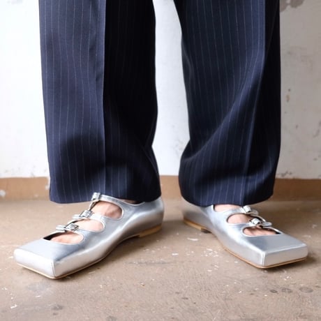 strap square flat shoes