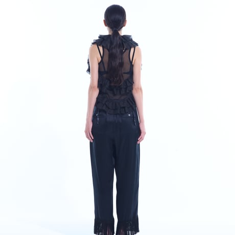 ramie sheer frill vest